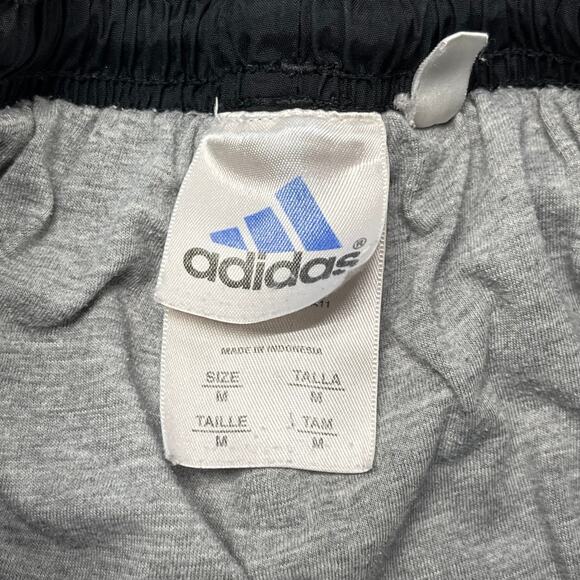 Vintage‎ y2k Adidas Black White Mens M Side Stripe Track Windbreaker Pants Lined - Picture 3 of 9
